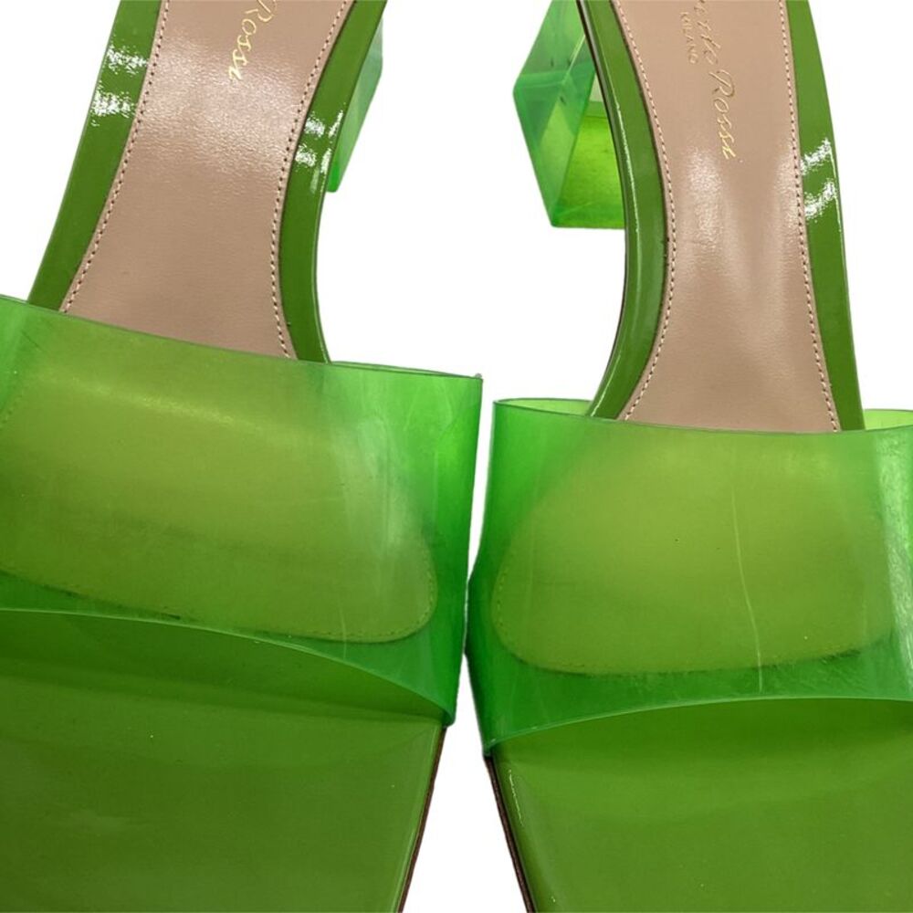 Gianvito Rossi Cosmic Square Sandals in Green Polyurethane - Picture 11 of 11
